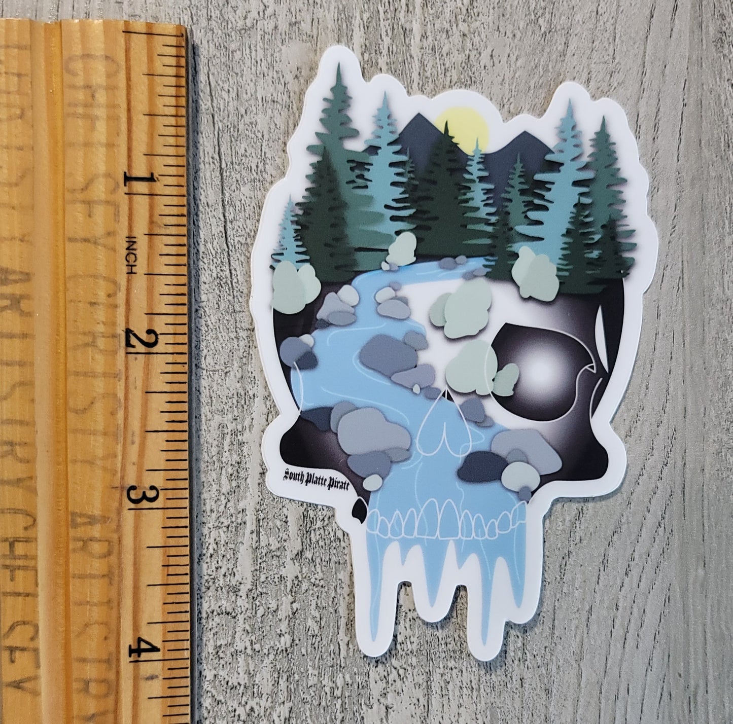 River Skull Sticker