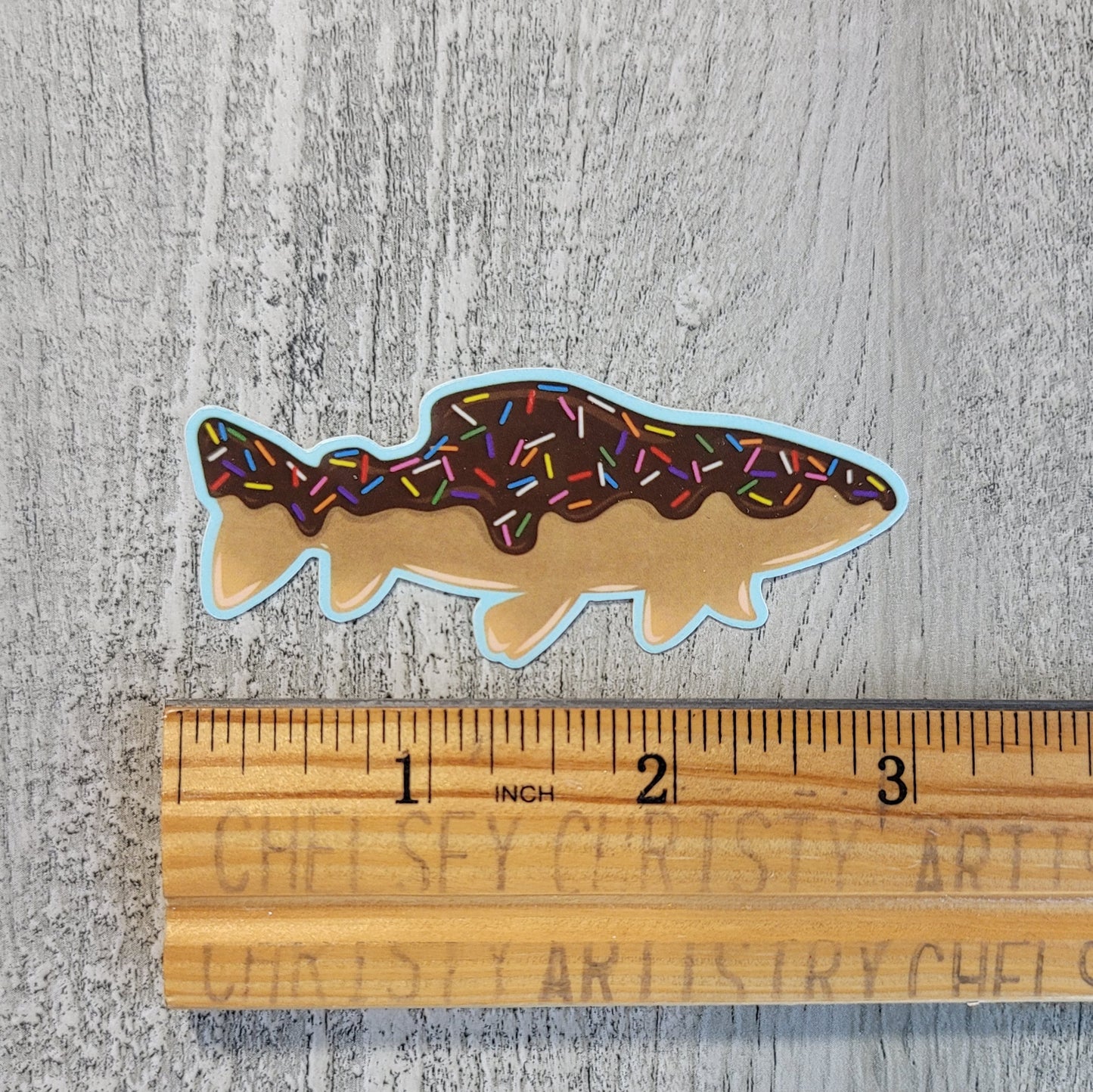 Chocolate Donut Trout Sticker