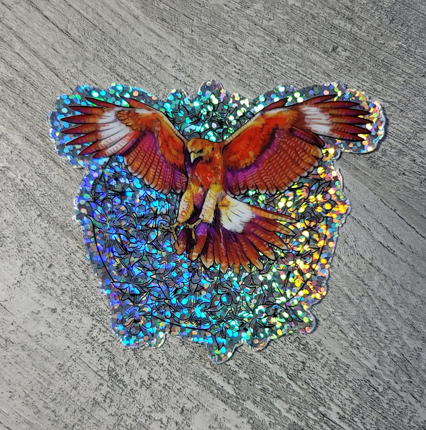 Hawk Glitter Sticker