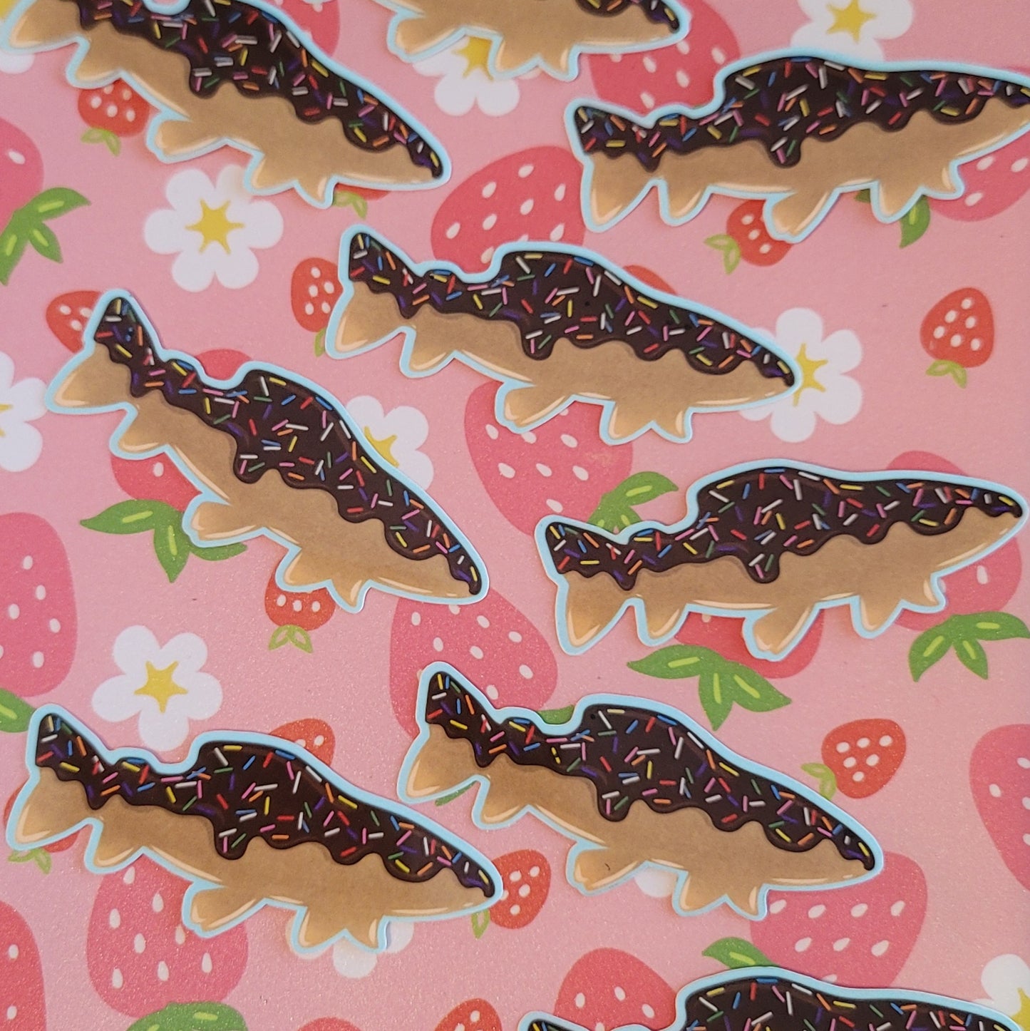 Chocolate Donut Trout Sticker
