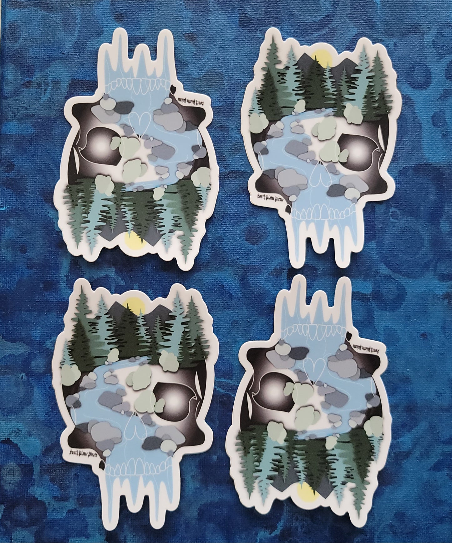 River Skull Sticker