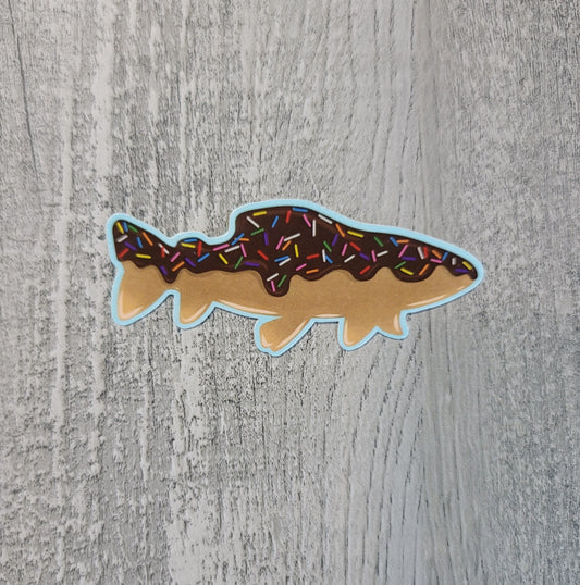 Chocolate Donut Trout Sticker