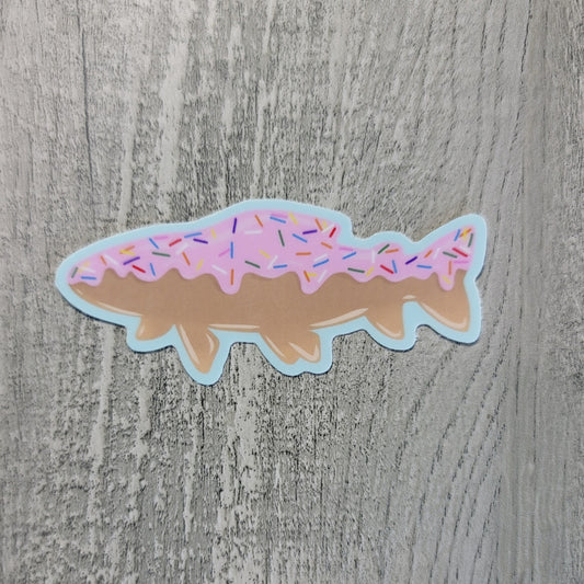 Pink Donut Trout Sticker