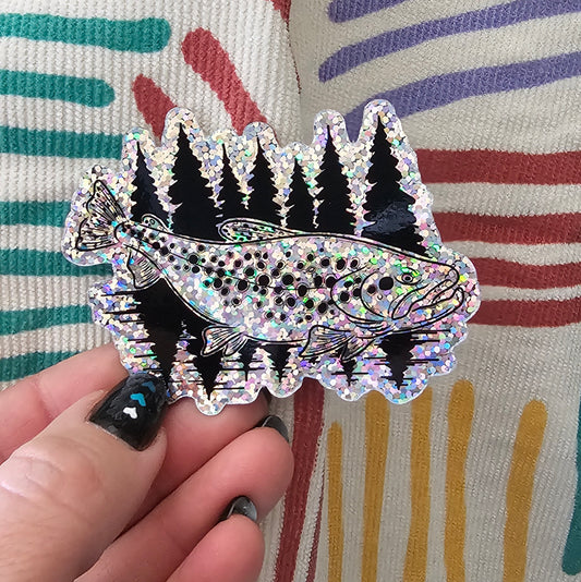 Glitter Trout Sticker